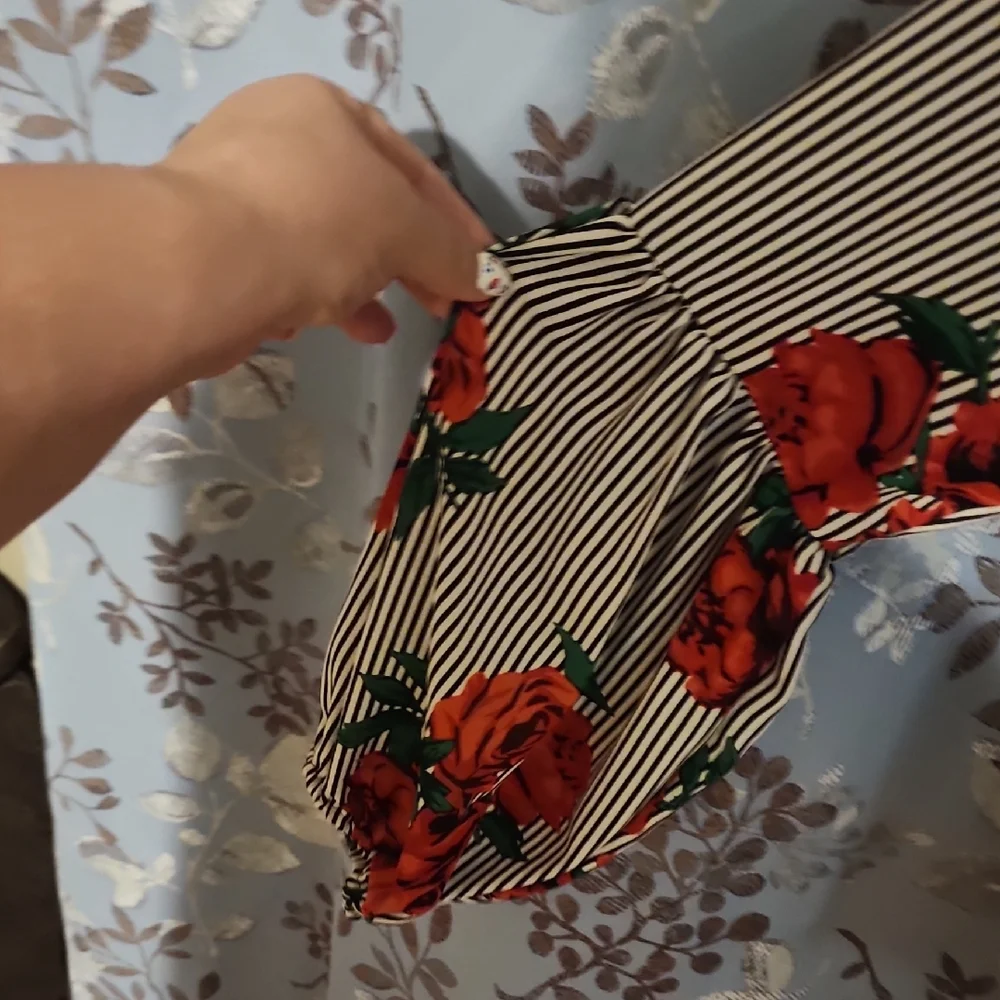 Indulge Red Floral Striped Women Shirt - Picture 5 of 5